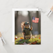 Carte Écureuil patriotique (Devant/Arrière en situation)