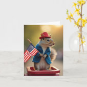 Carte Écureuil patriotique (Fleur jaune)