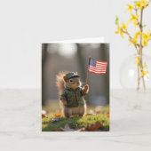 Carte Écureuil patriotique (Fleur jaune)
