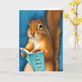 Carte Écureuil romantique et flirté (Fleur jaune)