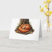 Carte Écureuil roux endormi (Fleur jaune)