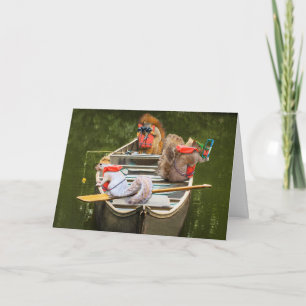 Carte Écureuils Amusants En Canoë S'Amusant À Camp Card