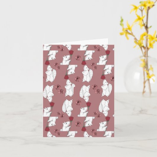 Carte Écureuils avec des fleurs (Fleur jaune)