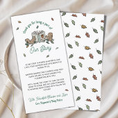 Carte Écureuils de bois Livre Baby shower Merci