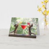 Carte Écureuils d'heure heureuse (Fleur jaune)