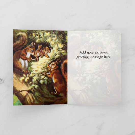Carte Écureuils vintages (Intérieur)