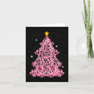 Carte Ed4d Pink Ribbon sapin de Noël Joyeux Noël