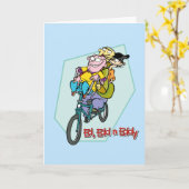 Carte Ed, Edd, n Eddy sur un vélo (Fleur jaune)