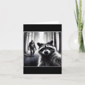 Carte Ed Raccoon Selfie With Sasquatch Bigfoot Funny Rac (Devant)