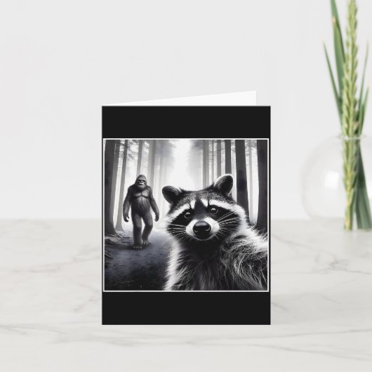 Carte Ed Raccoon Selfie With Sasquatch Bigfoot Funny Rac (Devant)
