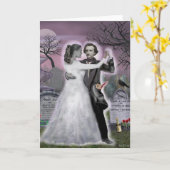 Carte Edgar Allan Poe et Annabel Lee Eternellement (Fleur jaune)