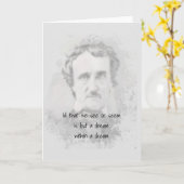 Carte Edgar Allan Poe Poète Auteur Rêve dans un rêve (Fleur jaune)