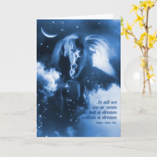 Carte Edgar Allan Poe Un Rêve Dans Un Rêve Avec Cheval (Fleur jaune)