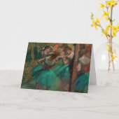 Carte Edgar Degas - Danseurs, rose et vert (Fleur jaune)