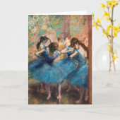 Carte Edgar Degas - Danseuses en bleu (Fleur jaune)