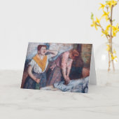 Carte Edgar Degas - Femmes en repassage (Fleur jaune)