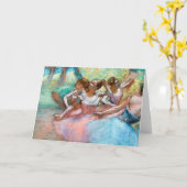 Carte Edgar Degas - Quatre Ballerinas sur scène (Fleur jaune)