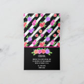 Carte Edgy Rose & Stripes Modernes Joyeux anniversaire (Intérieur)