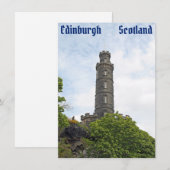 Carte Edinburgh, Écosse (Devant / Derrière)