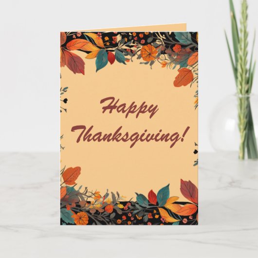Carte Editable Automne Feuilles Thanksgiving (Devant)