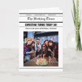 Carte Editable Birthday Newspaper Photo Template Card (Devant)