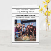 Carte Editable Birthday Newspaper Photo Template Card (Fleur jaune)