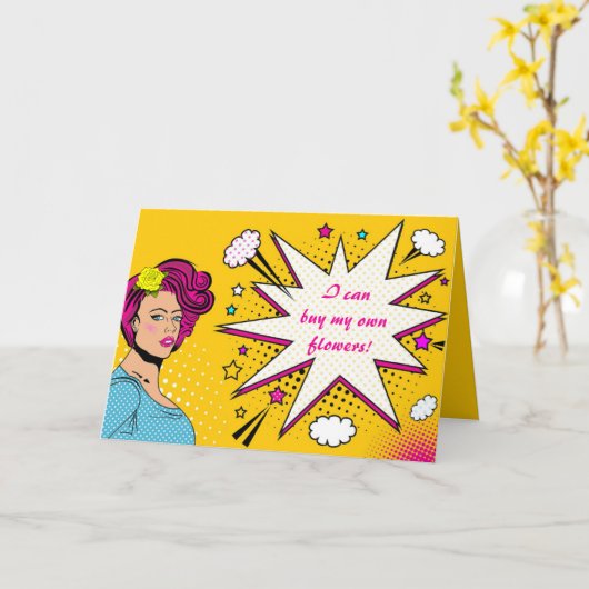 Carte Editable Happily Divorced (Fleur jaune)