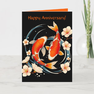 Carte Editable Koi Fish Bonne Anniversaire