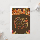 Carte Editable Pastel Citrouille Automne Automne Automne (Devant/Arrière en situation)