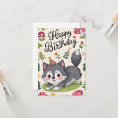 Carte Editable Simple Wolf Digital Anniversaire (Devant/Arrière en situation)