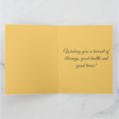 Carte Editable Thanksgiving Turquie Citrouilles et Feuil (Intérieur)