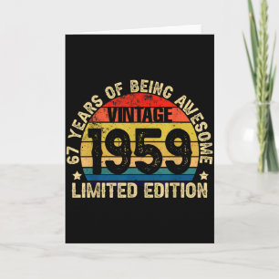 Carte Édition limitée vintage 1959 67 ans d'être génial
