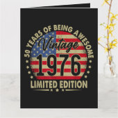Carte Édition limitée Vintage 1976 50 ans (Fleur jaune)
