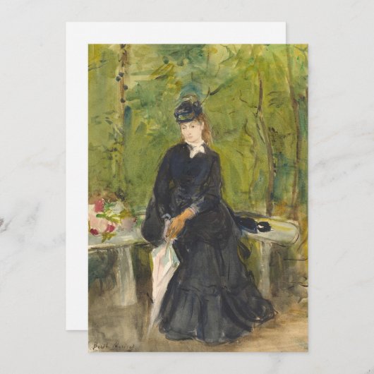 Carte Edma assis dans un parc | Berthe Morisot (Devant / Derrière)