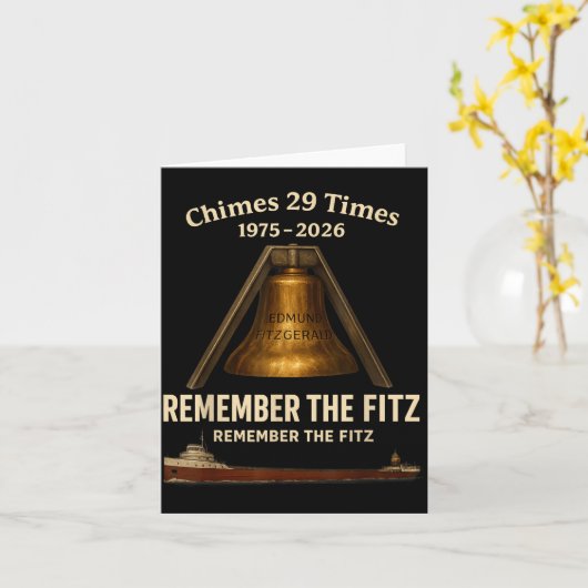 Carte Edmund Fitzgerald, Remember The Fitz Great Lakes M (Fleur jaune)