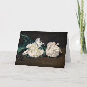 Carte Edouard Manet - Branche de pivoines blanches, séca