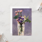 Carte Edouard Manet - Pinks et Clematis, (Devant/Arrière en situation)