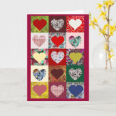 Carte Édredon de coeurs d'amour (Fleur jaune)