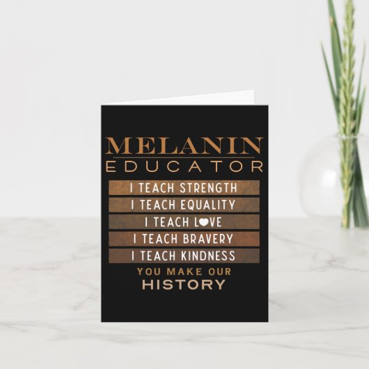 Carte Éducateur en mélanine Enseignants noirs Afro-Améri (Devant)