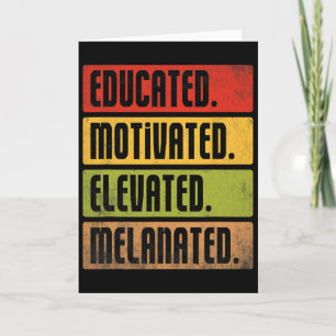 Carte Éduqué Motivé Élevé Mélanisé Bhm Afro Bla