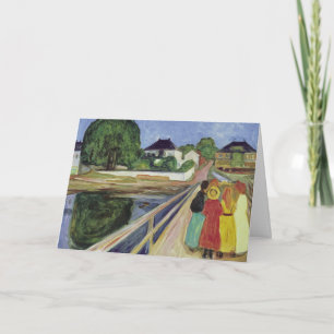 Carte Edvard Munch Peinture Girls on the Bridge (c 1902)