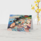 Carte Edvard Munch - Rive avec Maison Rouge (Fleur jaune)