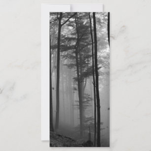 CARTE EERIE FOREST TREIDS FEUILLE B&W