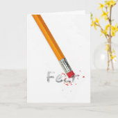 Carte Effacer crayon par peur (Fleur jaune)