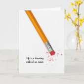 Carte effacer le crayon avec un devis (Fleur jaune)