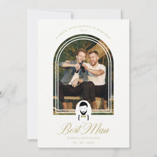 Carte Effet Arch Best Man Drôle Mariage Simple Propositi (Devant)