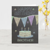 Carte Effet Brother Tendance Chalk Board, Avec Gâteau (Fleur jaune)