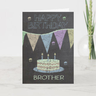 Carte Effet Brother Tendance Chalk Board, Avec Gâteau
