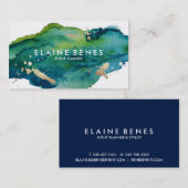 Carte effet éclaboussure de peinture bleu, verte e (Devant / Derrière)