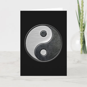 Carte Effet en cuir et acier Yin Yang Graphic